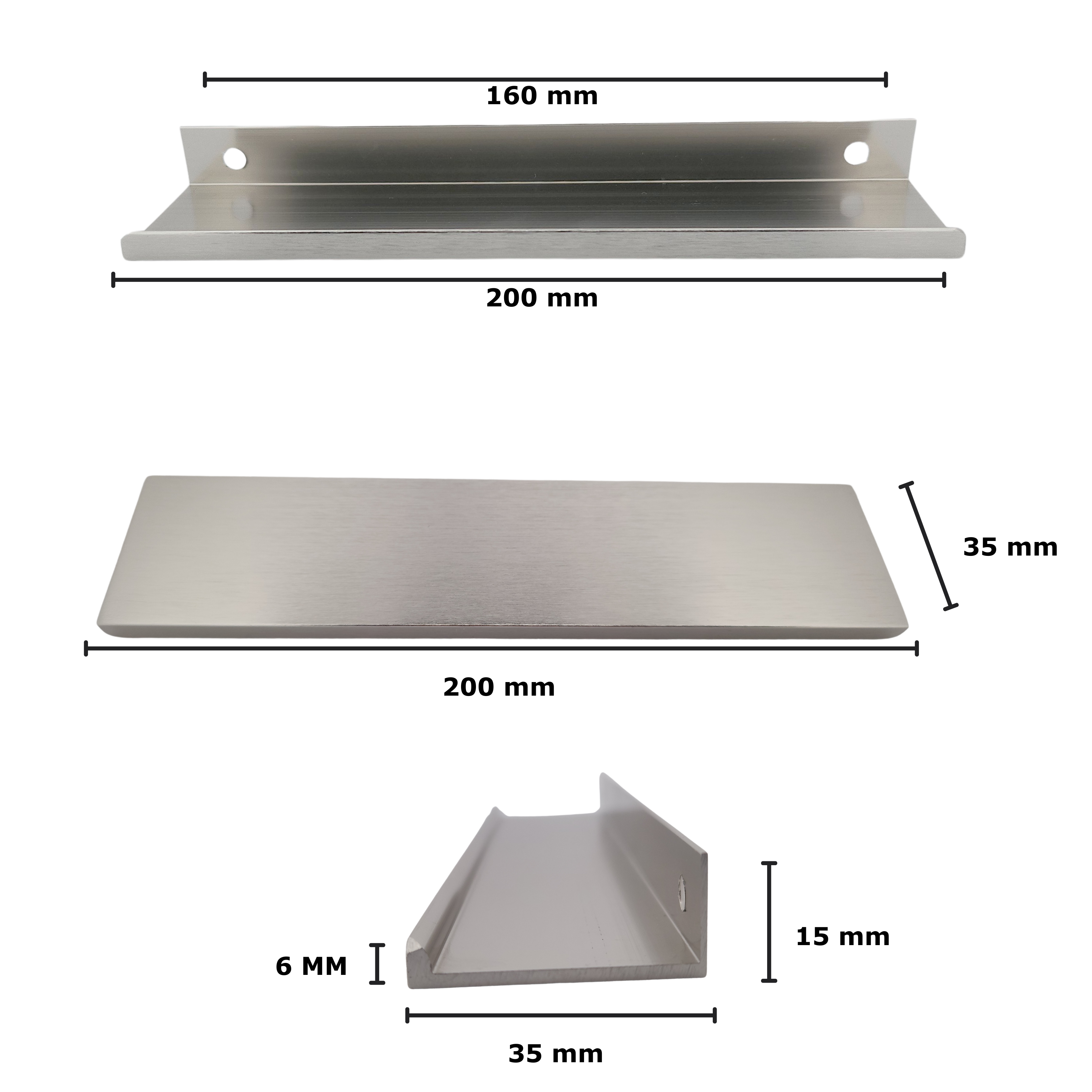 Flat handle 160 MM Stainless steel