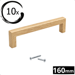 10X Handgreep 160mm RVS Eiken Look – Hickory