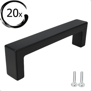 20x Atlanta Handle 96 mm Stainless Steel Black