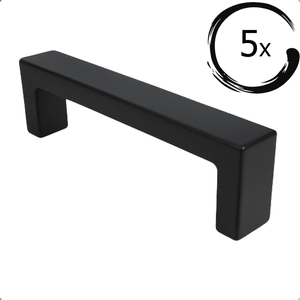 5X Handgreep / Meubelgreep Atlanta 128 mm RVS Zwart