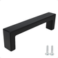 Losse handgreep Atlanta 160mm mat zwart RVS close-up
