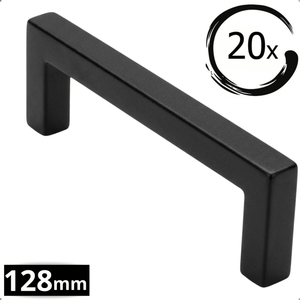 20x Handle 128 mm Stainless Steel Black Dallas