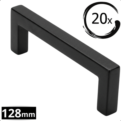 20x Handle 128 mm Stainless Steel Black Dallas