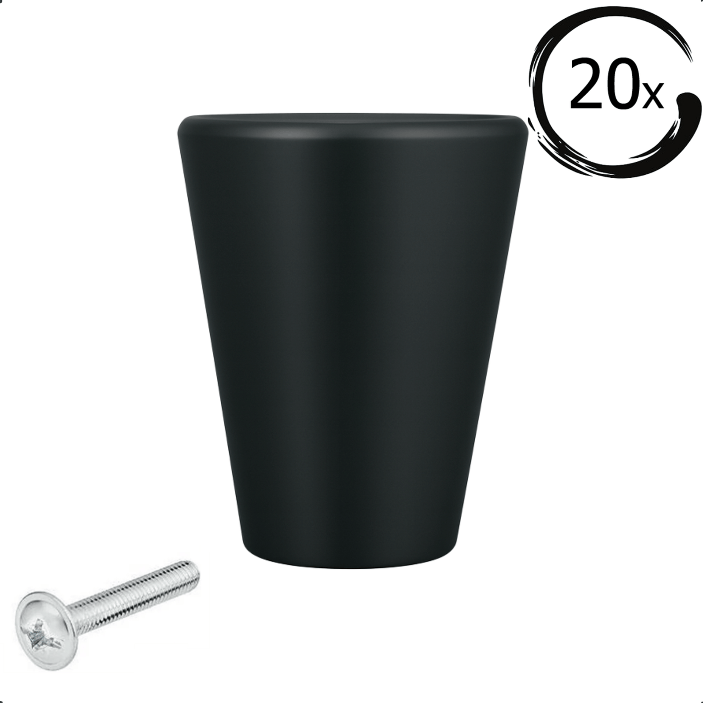 20X Deurknop Akron Zwart