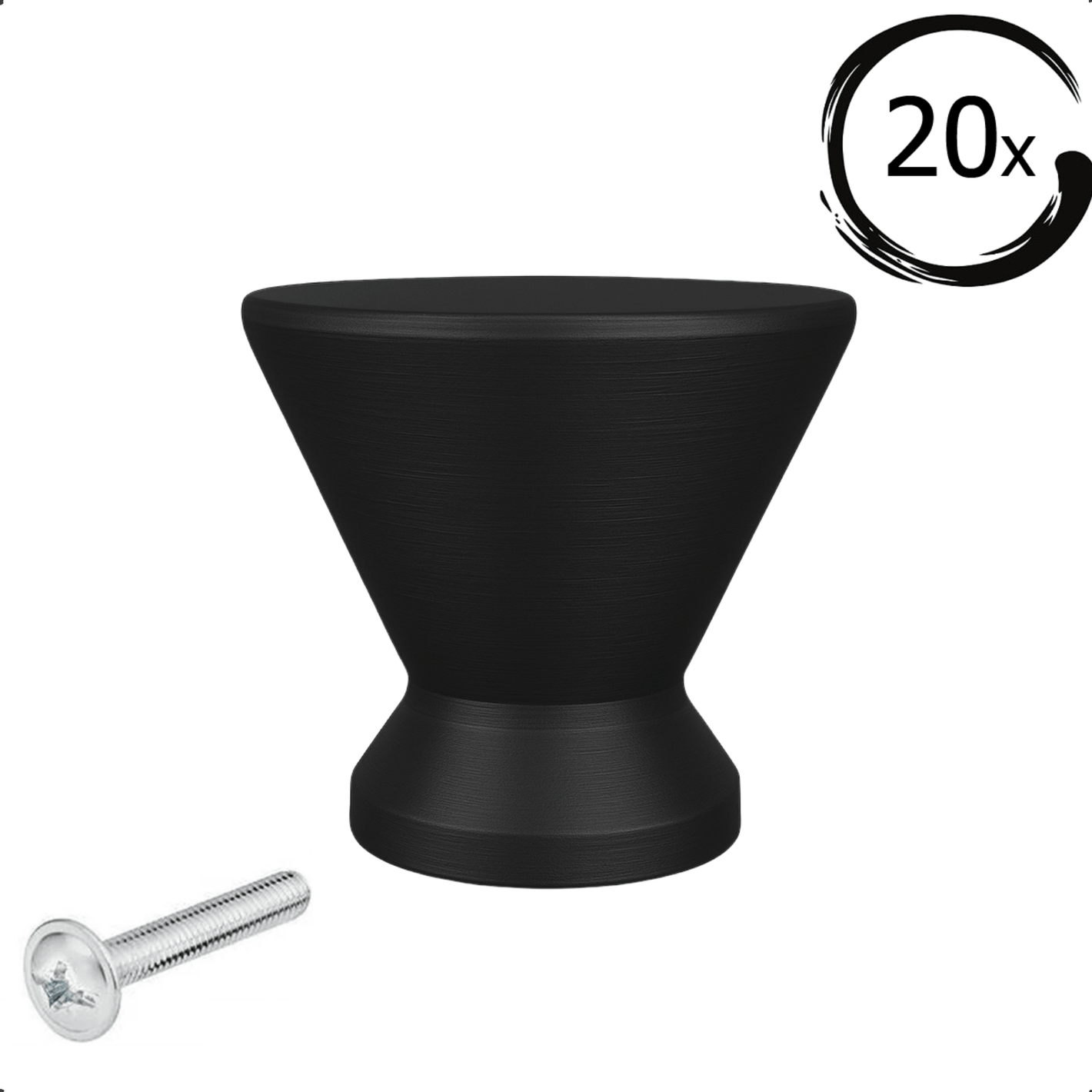 20X Deurknop Dover Zwart