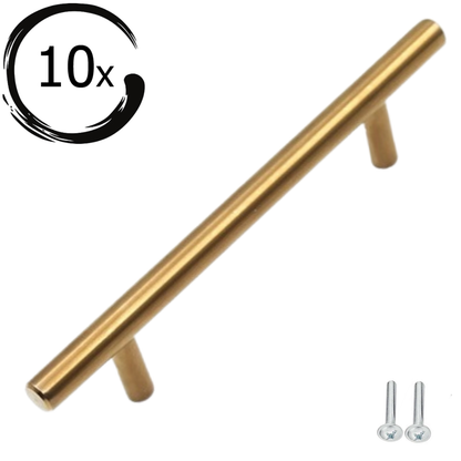 10x Denver Handle 128 mm Stainless Steel Gold