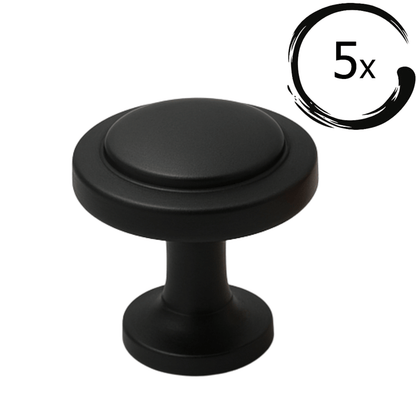 5X Deurknop Memphis 32 mm Zwart