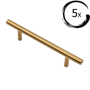 5X Handgreep Denver 128 mm RVS Goud