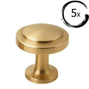5X Deurknop Memphis 32 mm Goud