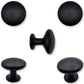 5X Kastknop / Meubelknop Macon 27 mm Aluminium Zwart Set 5