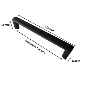 Aurora 128 mm kunststof Zwart Set 10 - BY MJM - KN128MM