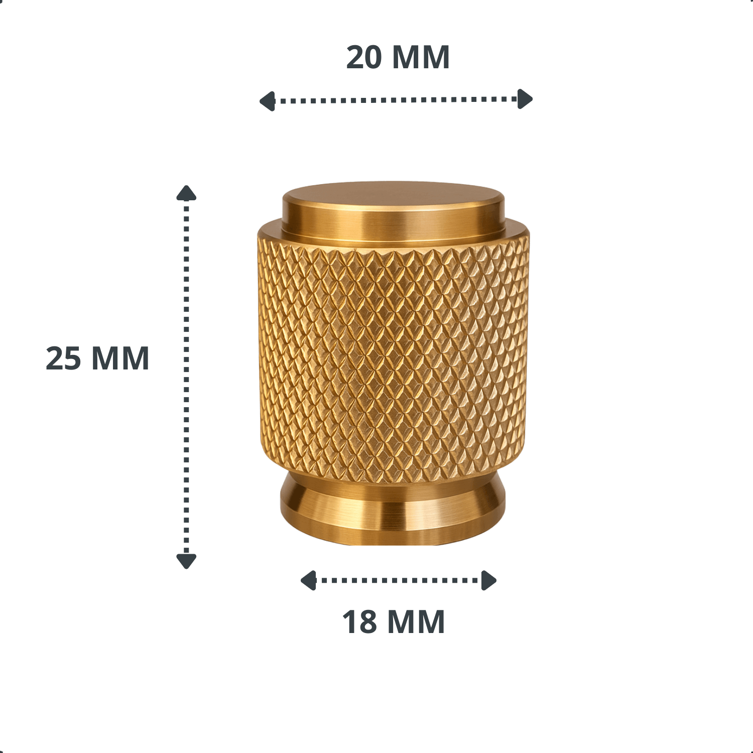 Deurknop 20mm Goud – Dodge - BY MJM - GMJ94