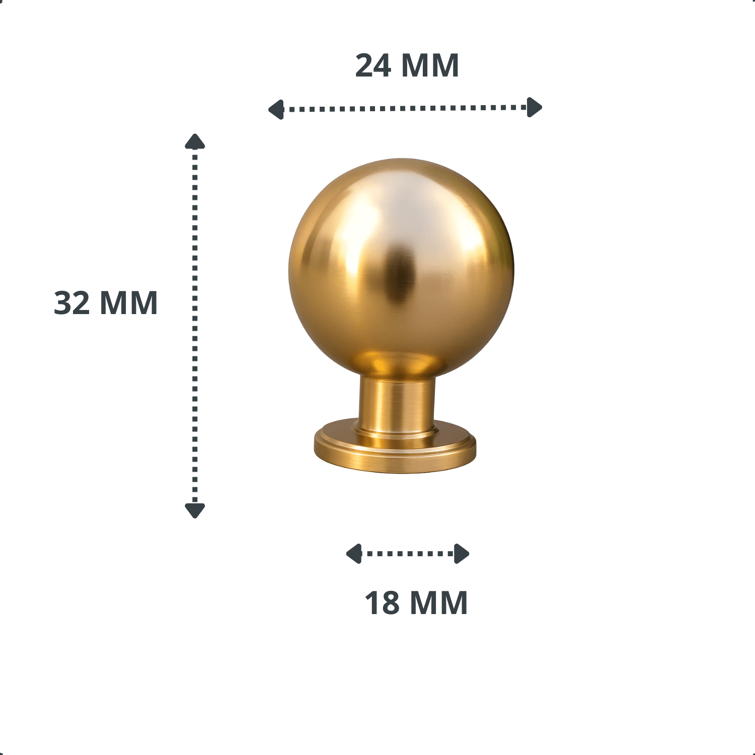 Deurknop 24mm Goud – Madison - BY MJM - GMJ70