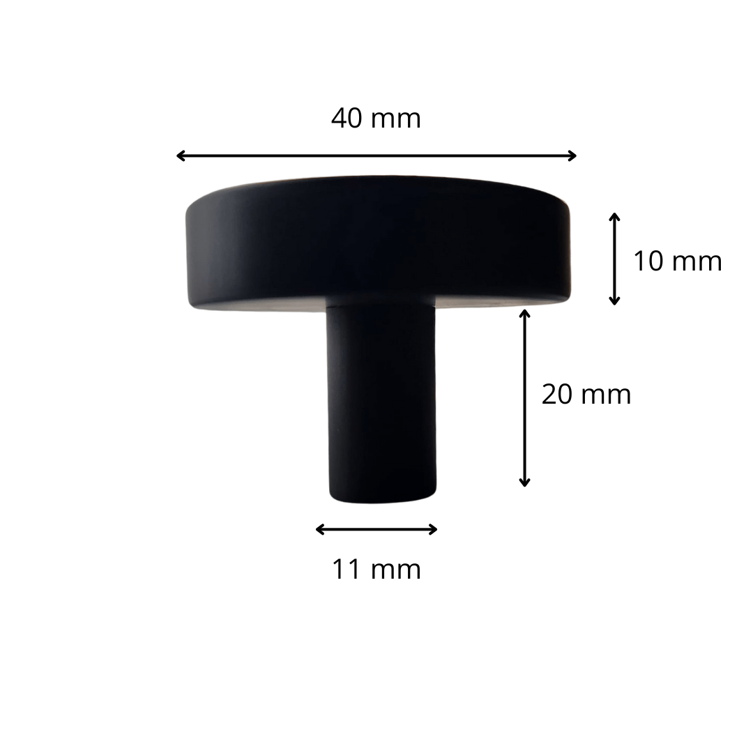 Deurknop 40mm Rond Zwart – Circle - BY MJM - GMJ30