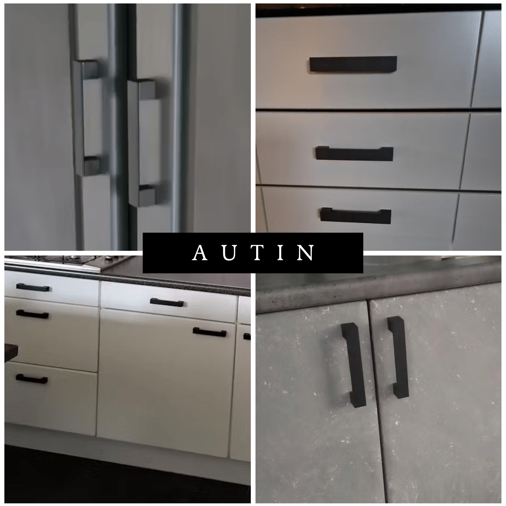 Handgreep 128mm Aluminium Zwart – Austin - BY MJM - GMJ02