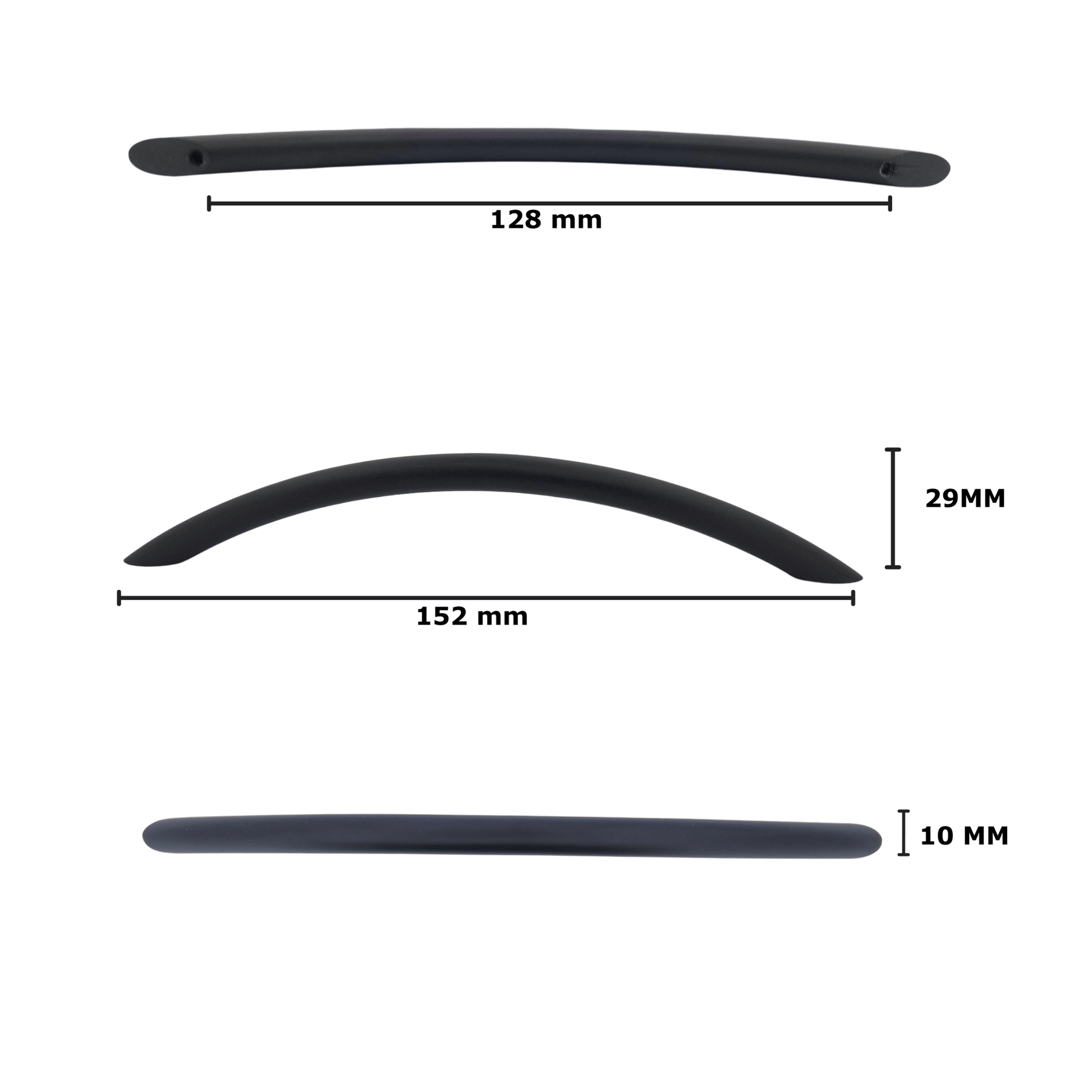 Handgreep 128mm Aluminium Zwart – Chicago - BY MJM - GMJ22