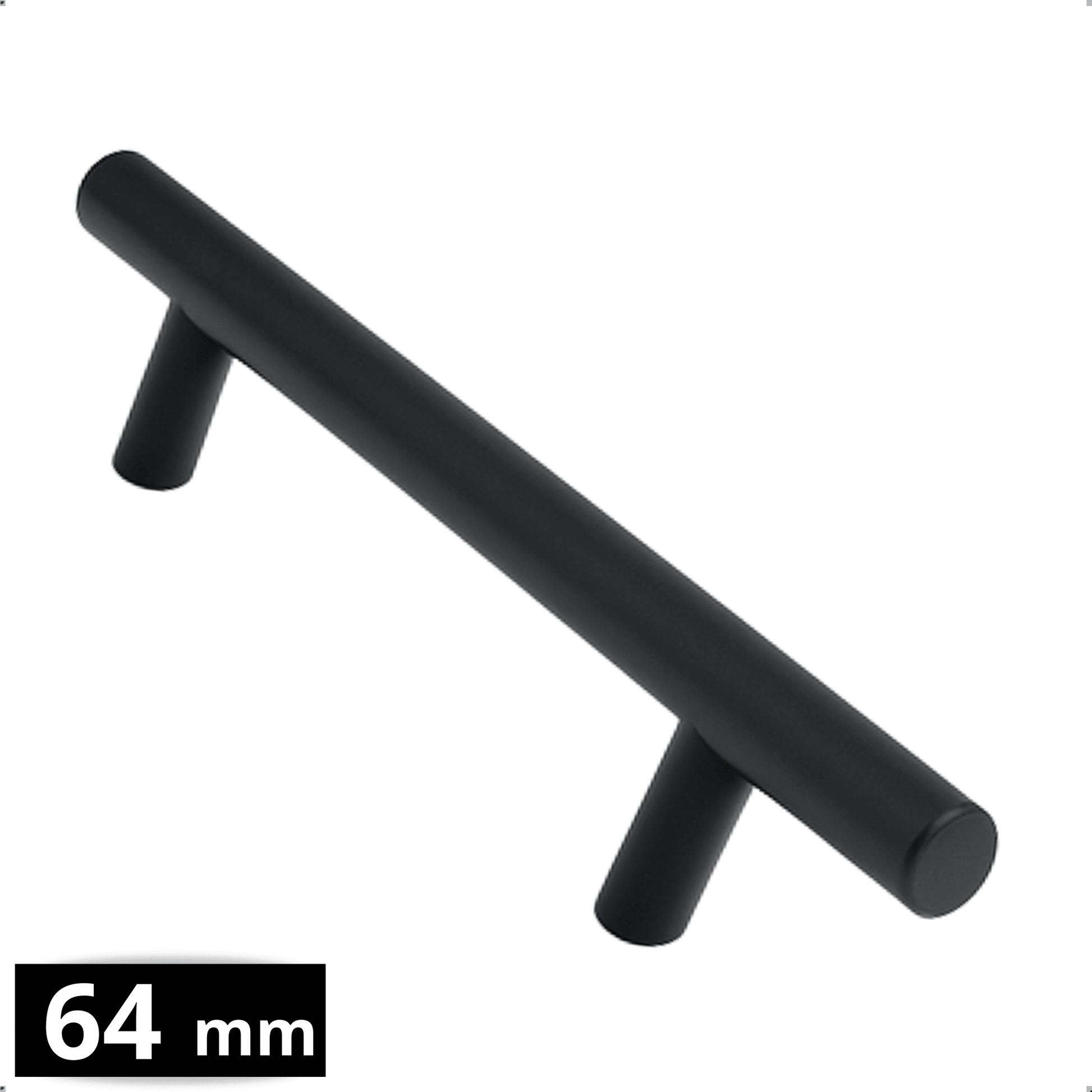 Handgreep 64 RVS Zwart – Denver - BY MJM - GMJ134