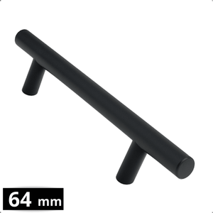 Handgreep 64 RVS Zwart – Denver - BY MJM - GMJ134