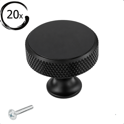 20X Door Knob 30mm Aluminium Black – Lowell