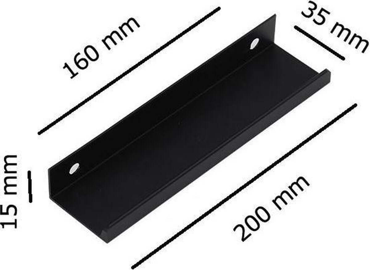 Handgreep 160mm Aluminium Zwart – Fargo - BY MJM - GMJ33